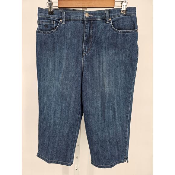 Gloria Vanderbilt Womens Sz 8 Amanda Skinny Fit Capri Blue Jeans Medium Wash - Picture 1 of 4